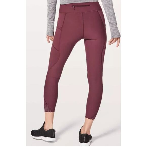 Lululemon Tight Stuff Tight II Reflective Redwood Leggings 24” Inseam Sz 8 Rare - Picture 3 of 10
